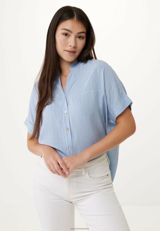 Mexx Short Sleeve Blouse Baby Blue 0T44H127 Women