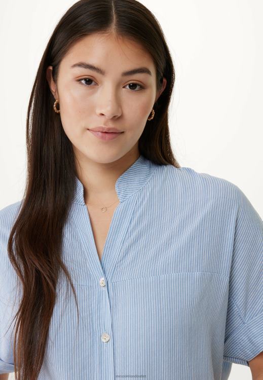 Mexx Short Sleeve Blouse Baby Blue 0T44H127 Women