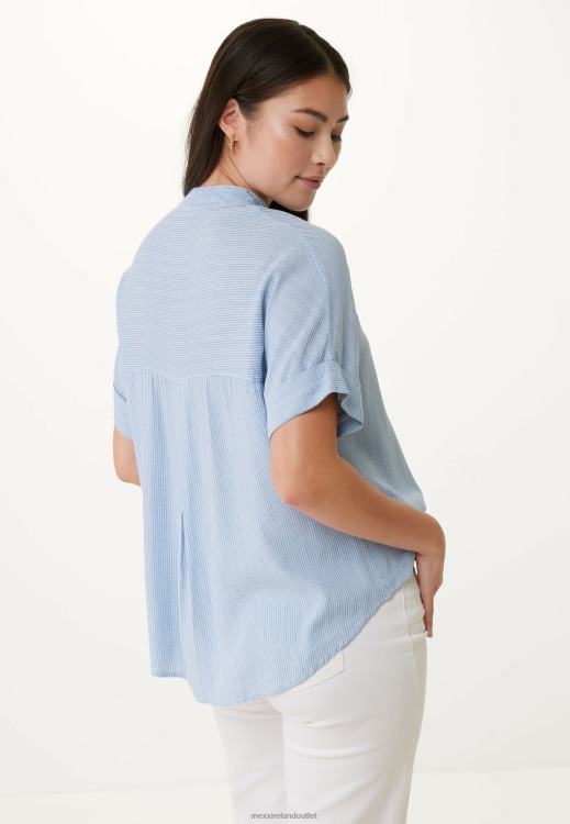 Mexx Short Sleeve Blouse Baby Blue 0T44H127 Women