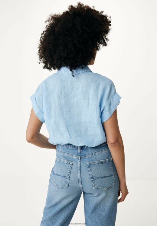 Mexx Short Sleeve Blouse Light Blue 0T44H33 Women