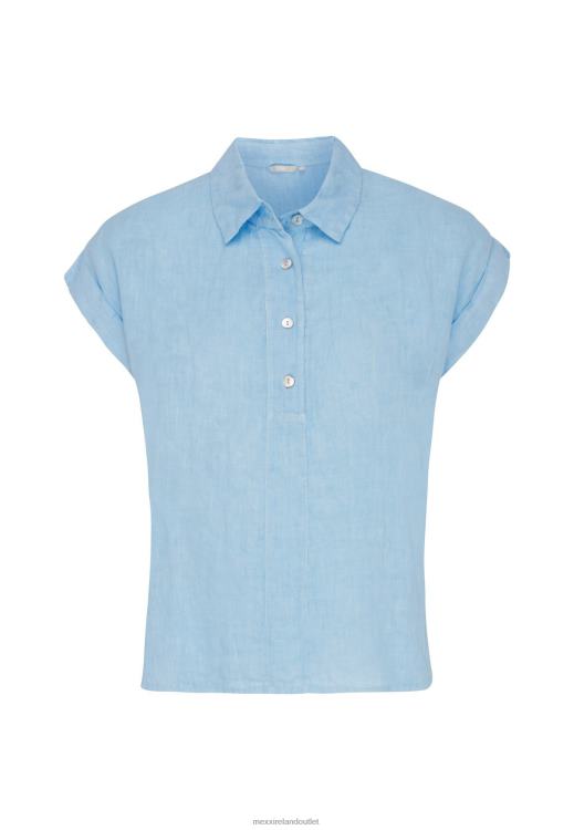 Mexx Short Sleeve Blouse Light Blue 0T44H33 Women