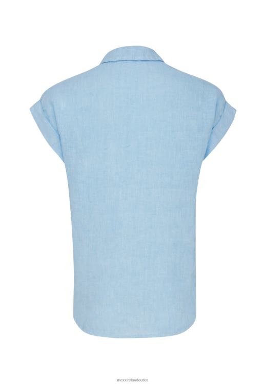 Mexx Short Sleeve Blouse Light Blue 0T44H33 Women