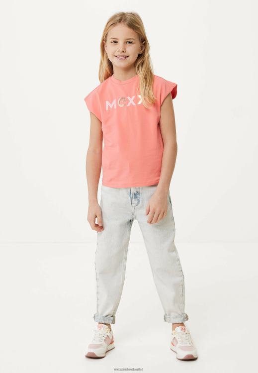 Mexx Short Sleeve Logo Carrier T-shirt Coral Orange 0T44H762 Girls