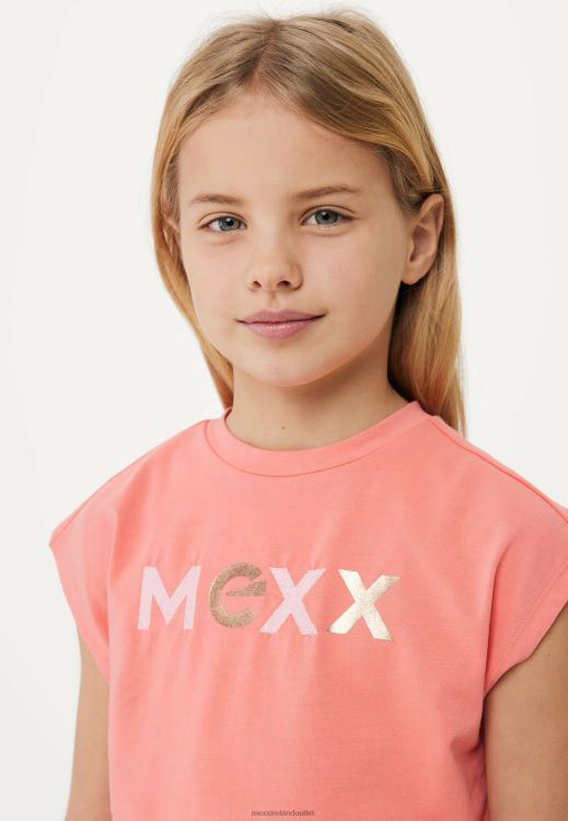 Mexx Short Sleeve Logo Carrier T-shirt Coral Orange 0T44H762 Girls