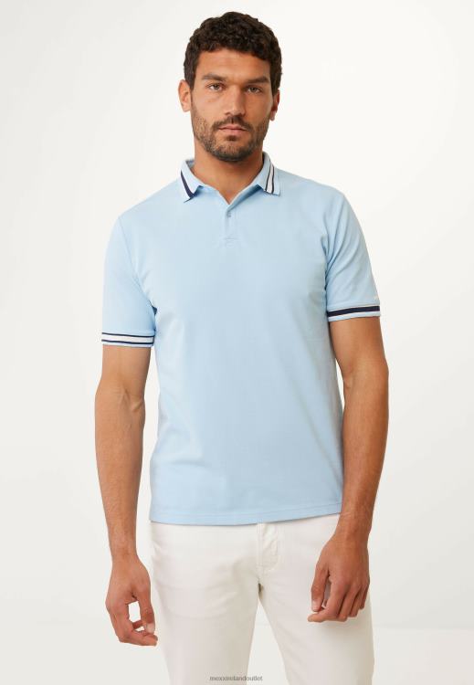 Mexx Short Sleeve Pique Polo Yarn Dye Fresh Blue 0T44H496 Men