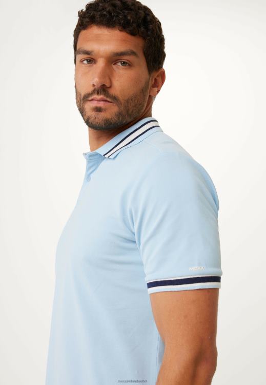 Mexx Short Sleeve Pique Polo Yarn Dye Fresh Blue 0T44H496 Men