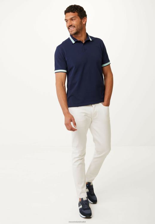 Mexx Short Sleeve Pique Polo Yarn Dye Navy Blue 0T44H494 Men