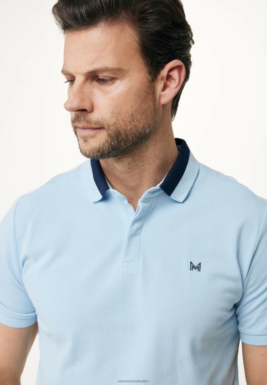 Mexx Short Sleeve Polo Color Block Collar Fresh Blue 0T44H483 Men