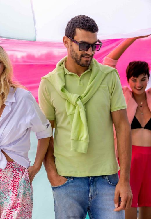 Mexx Short Sleeve Polo Lime Cotton 0T44H479 Men