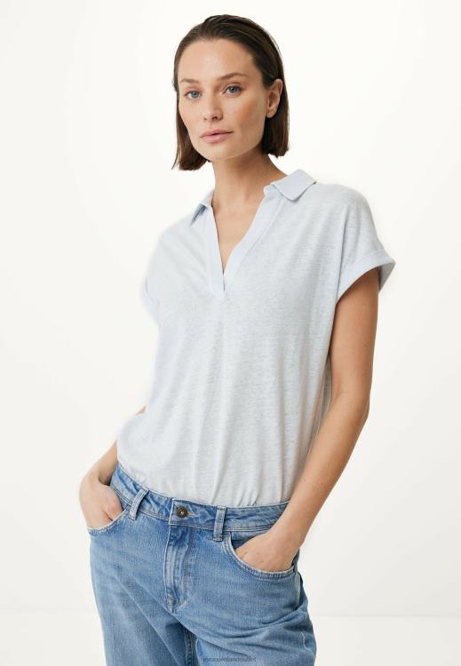 Mexx Short Sleeve Polo Tee Baby Blue 0T44H132 Women