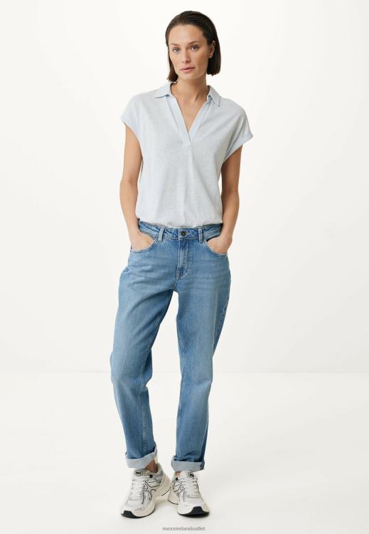 Mexx Short Sleeve Polo Tee Baby Blue 0T44H132 Women