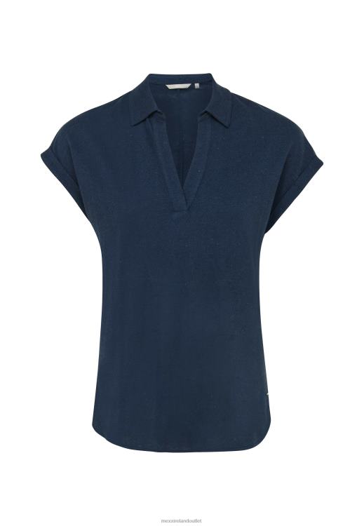 Mexx Short Sleeve Polo Tee Navy Blue 0T44H97 Women