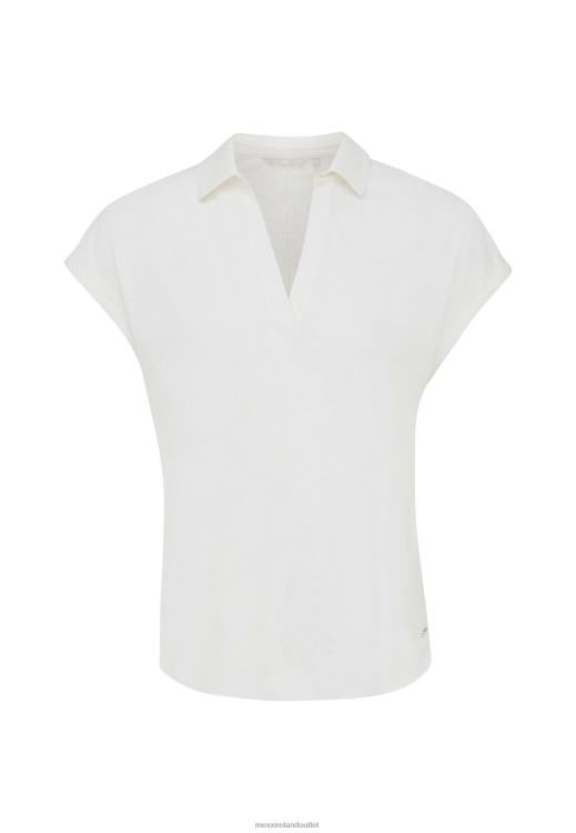 Mexx Short Sleeve Polo Tee Off White Beige 0T44H3 Women
