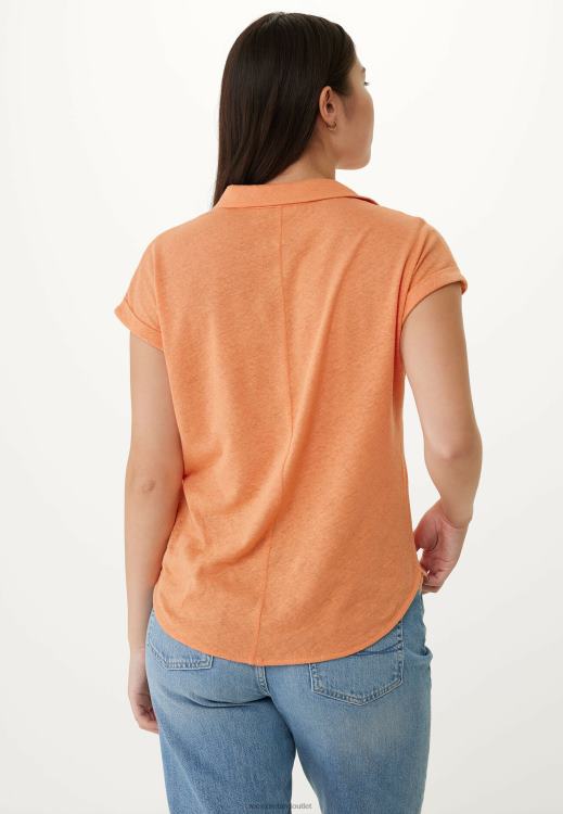 Mexx Short Sleeve Polo Tee Orange 0T44H76 Women
