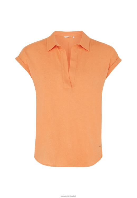 Mexx Short Sleeve Polo Tee Orange 0T44H76 Women