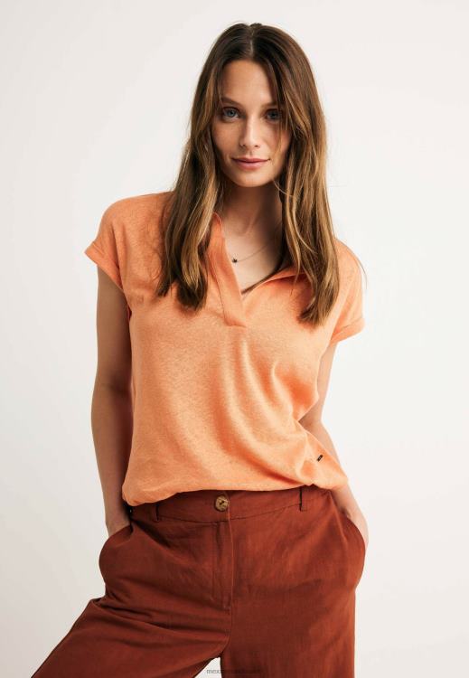 Mexx Short Sleeve Polo Tee Orange 0T44H76 Women