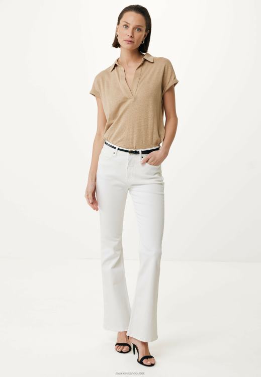 Mexx Short Sleeve Polo Tee Sand Beige 0T44H8 Women