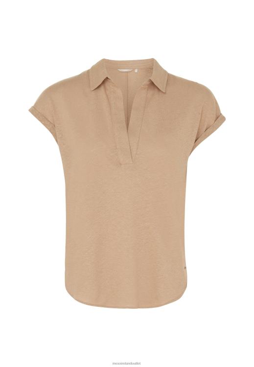 Mexx Short Sleeve Polo Tee Sand Beige 0T44H8 Women