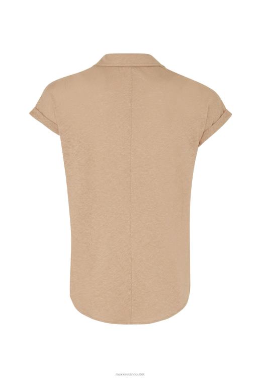Mexx Short Sleeve Polo Tee Sand Beige 0T44H8 Women