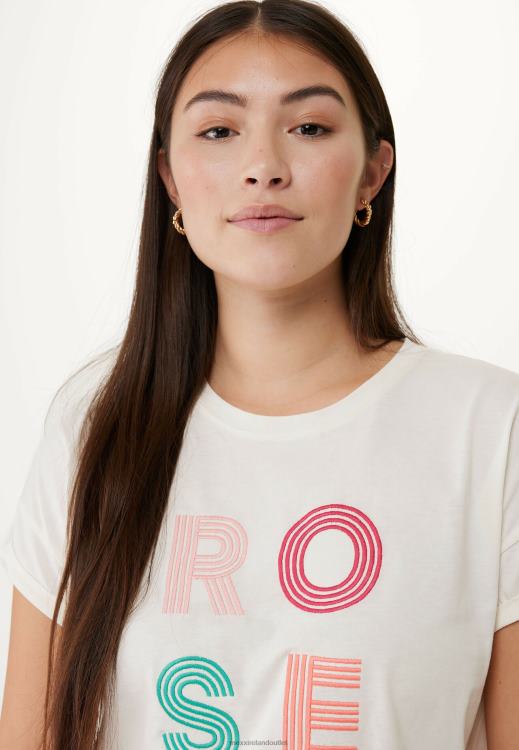 Mexx Short Sleeve T-shirt Artwork Off White Beige 0T44H28 Women