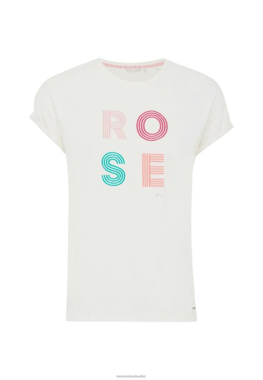 Mexx Short Sleeve T-shirt Artwork Off White Beige 0T44H28 Women