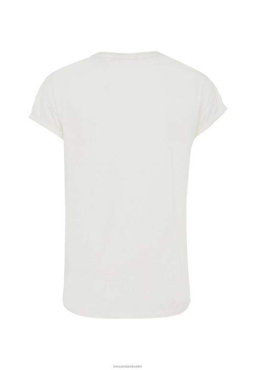 Mexx Short Sleeve T-shirt Artwork Off White Beige 0T44H28 Women