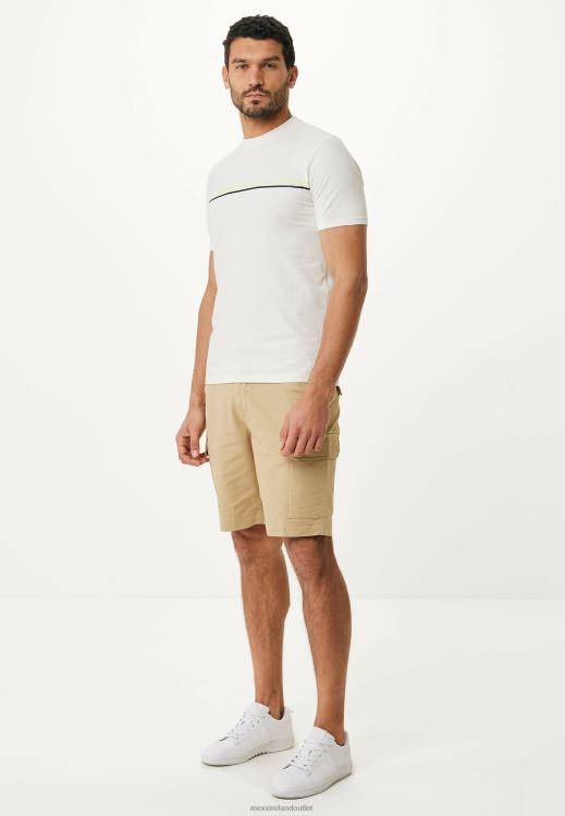 Mexx Short Sleeve T-shirt Stripe Chest Print Off White Beige 0T44H473 Men