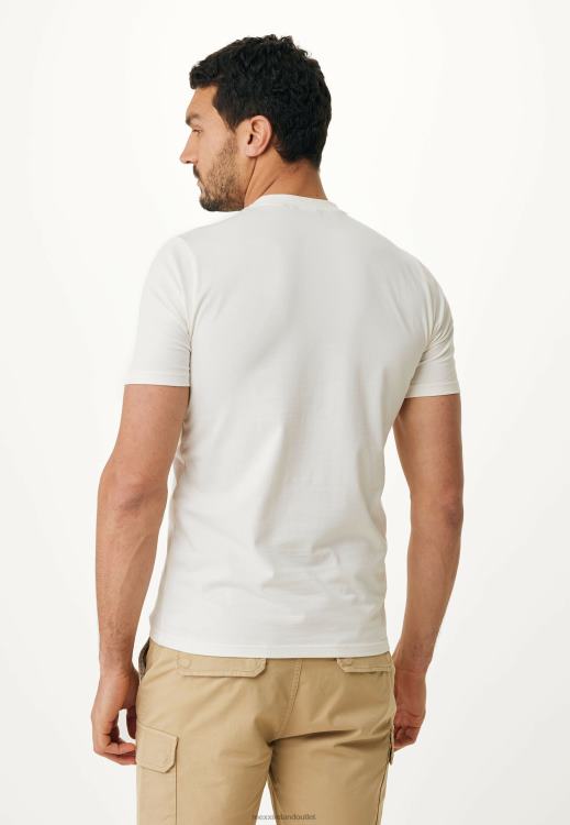 Mexx Short Sleeve T-shirt Stripe Chest Print Off White Beige 0T44H473 Men
