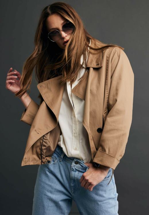 Mexx Short Trenchcoat Oversized Dark Sand Brown 0T44H40 Women