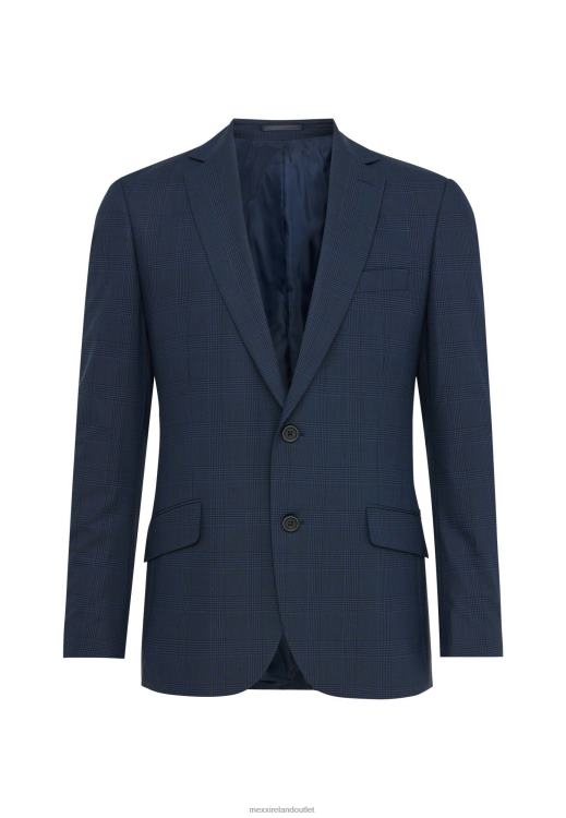 Mexx Single Breasted Checked Blazer Navy Blue 0T44H467 Men