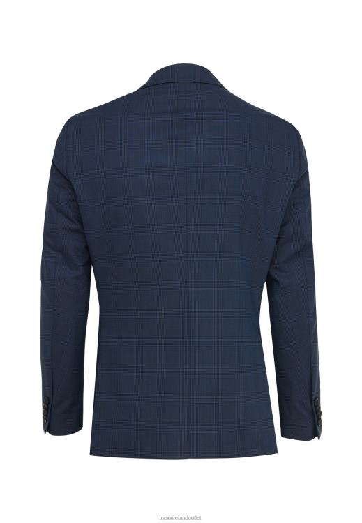 Mexx Single Breasted Checked Blazer Navy Blue 0T44H467 Men