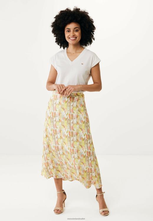 Mexx Skirt Gathered Print Lime Yellow 0T44H75 Women