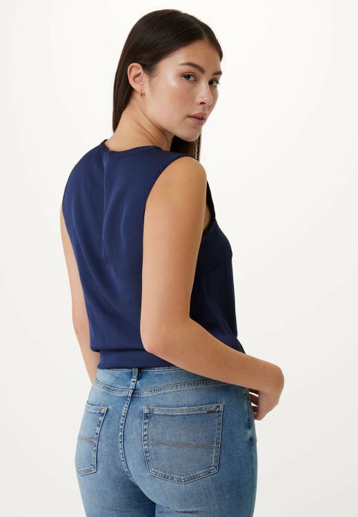 Mexx Sleeveless Blouse Navy Blue 0T44H131 Women