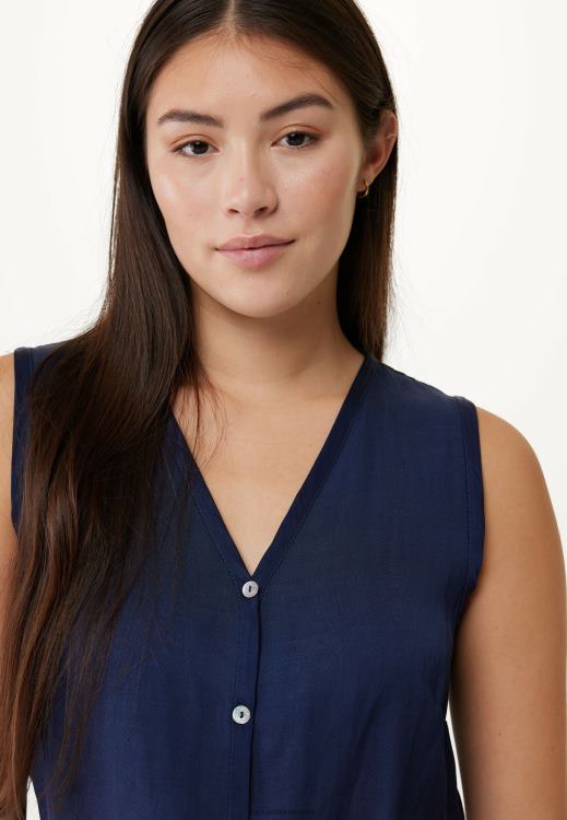 Mexx Sleeveless Blouse Navy Blue 0T44H131 Women
