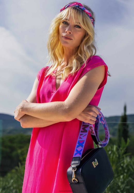 Mexx Sleeveless V-neck Dress Hot Pink 0T44H16 Women