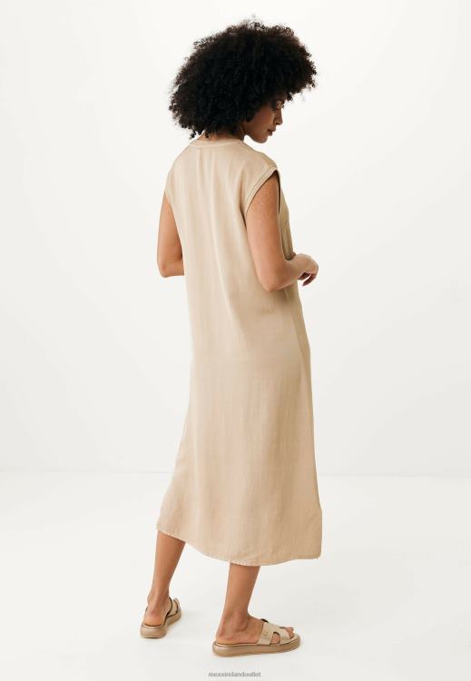 Mexx Sleeveless V-neck Dress Sand Beige 0T44H9 Women
