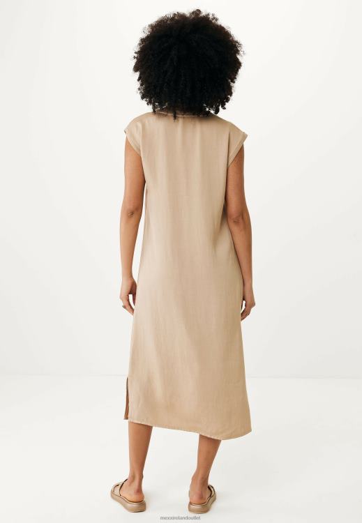 Mexx Sleeveless V-neck Dress Sand Beige 0T44H9 Women