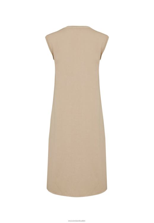 Mexx Sleeveless V-neck Dress Sand Beige 0T44H9 Women