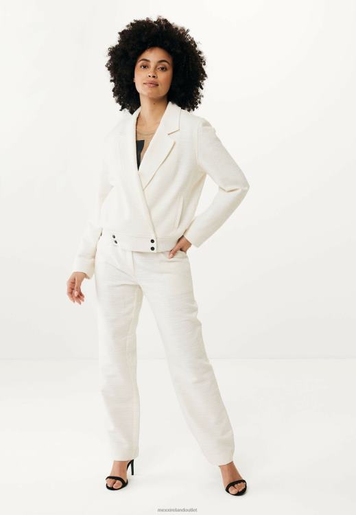 Mexx Straight Leg High Waist Pantalon Cream White Beige 0T44H45 Women