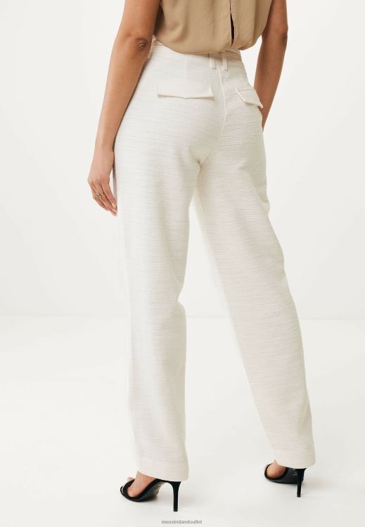 Mexx Straight Leg High Waist Pantalon Cream White Beige 0T44H45 Women