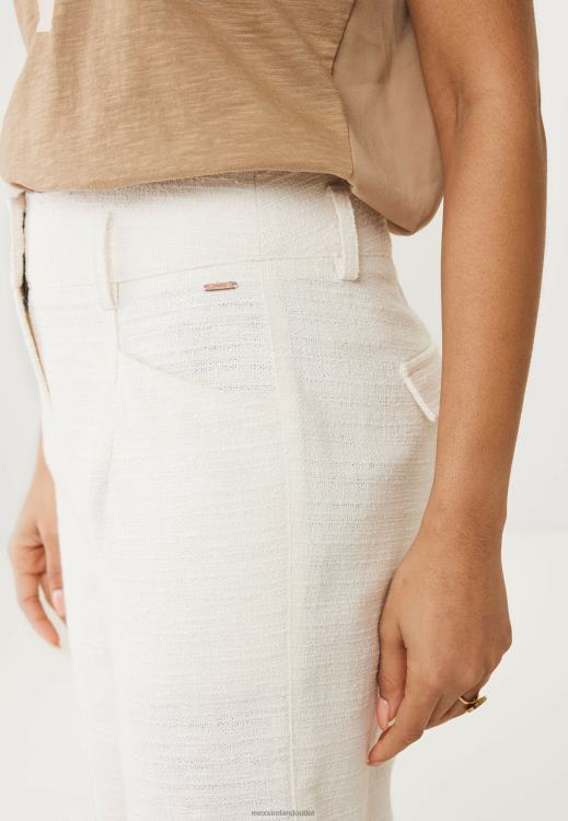 Mexx Straight Leg High Waist Pantalon Cream White Beige 0T44H45 Women