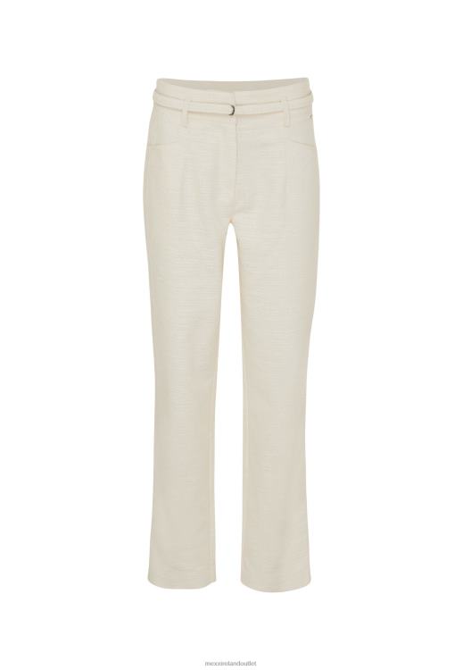 Mexx Straight Leg High Waist Pantalon Cream White Beige 0T44H45 Women