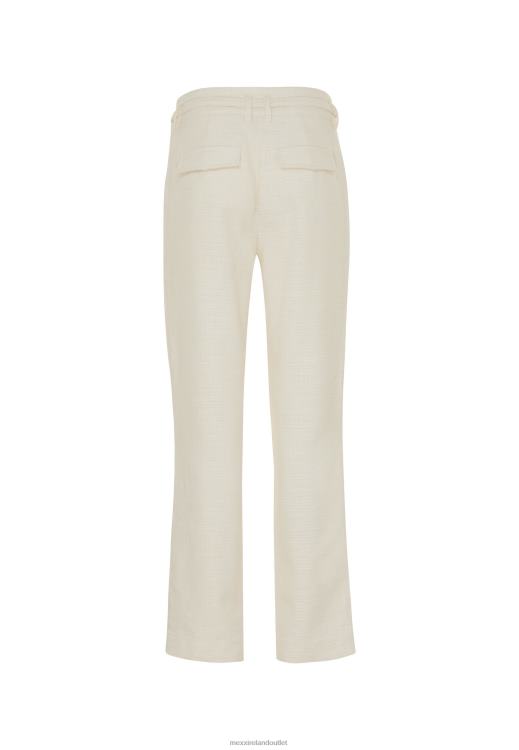 Mexx Straight Leg High Waist Pantalon Cream White Beige 0T44H45 Women