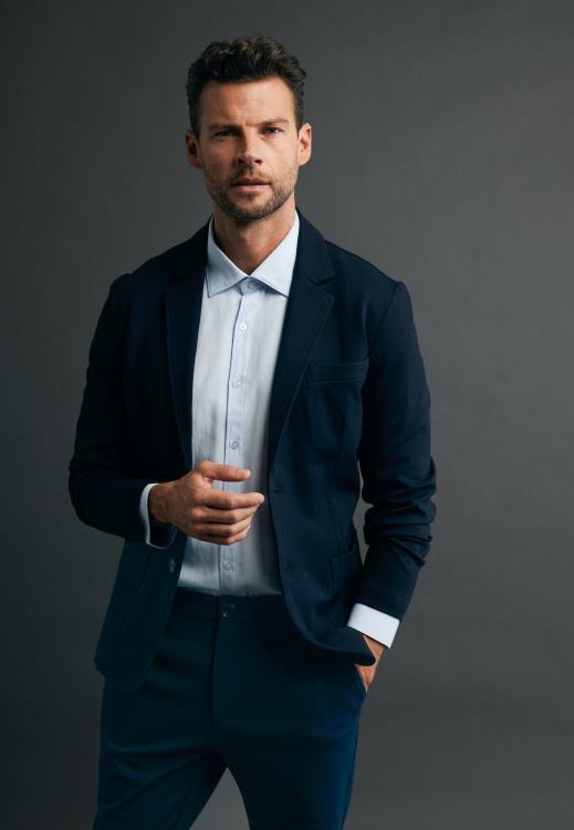 Mexx Stretch Blazer Navy Blue 0T44H463 Men