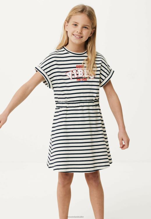 Mexx Striped Dress Off White Beige 0T44H808 Girls