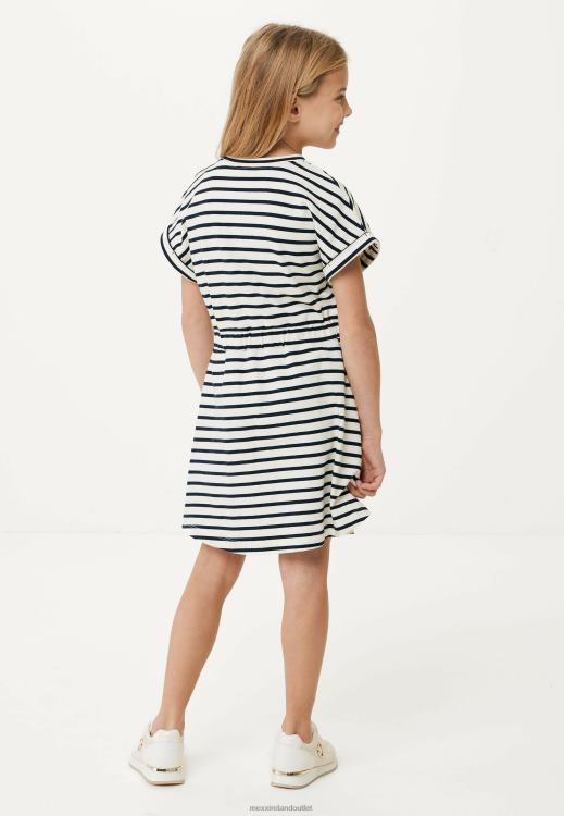 Mexx Striped Dress Off White Beige 0T44H808 Girls
