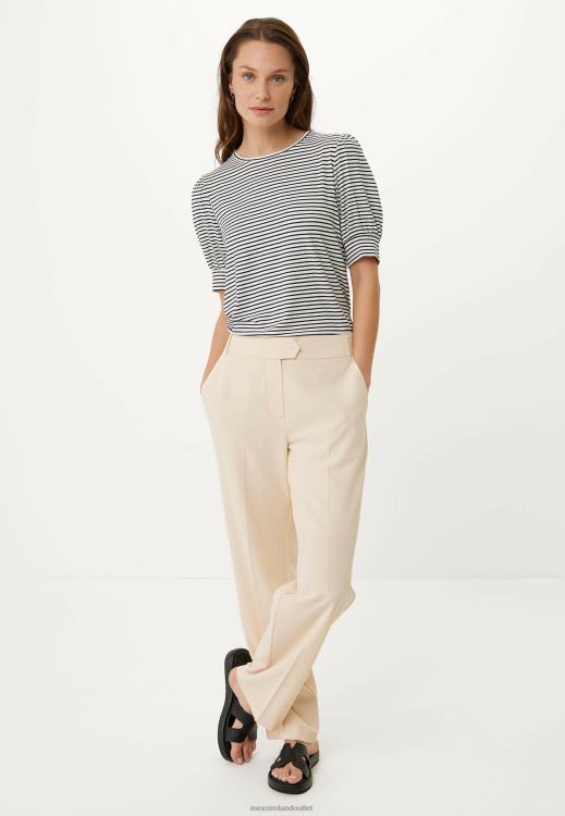 Mexx Striped Puff Sleeve Tee Navy Blue 0T44H10 Women