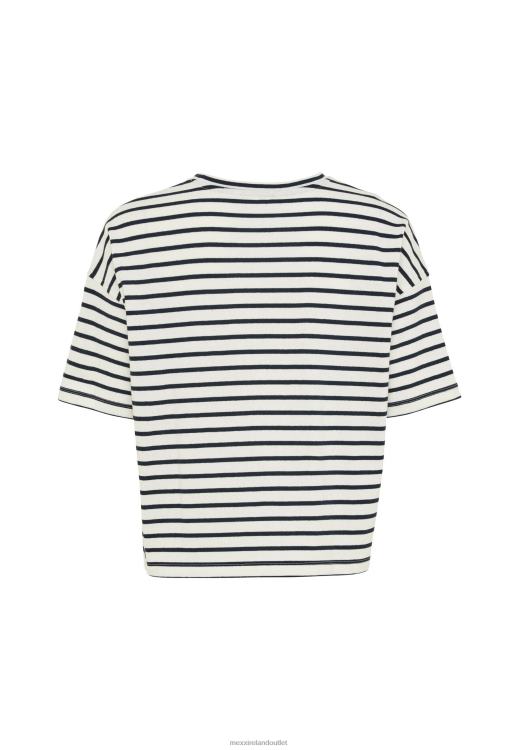 Mexx Striped Short Sleeve T-shirt Beige 0T44H19 Women