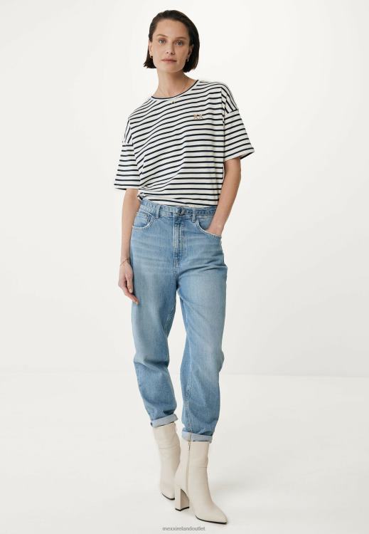 Mexx Striped Short Sleeve T-shirt Beige 0T44H19 Women