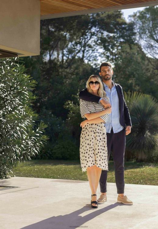 Mexx Striped Short Sleeve T-shirt Beige 0T44H19 Women